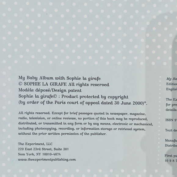 Sophie La girafe baby book, unisex, unused. - Picture 12 of 16